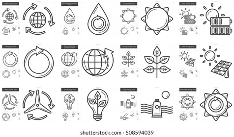 Ökologische Vektorgrafik-Symbol einzeln auf weißem Hintergrund. Ökologie-Zeilensymbol für Infografik, Website oder App. Skalierbares Symbol, das auf einem Gittersystem entworfen wurde.