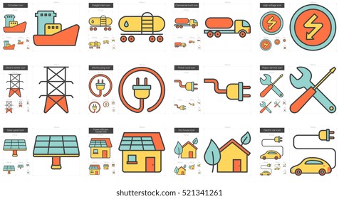 Ecology vector line icon set isolated on white background. Ecology line icon set for infographic, website or app. Scalable icon designed on a grid system.