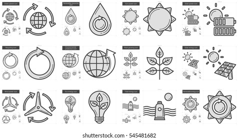 Ecology vector line icon set isolated on white background. Ecology line icon set for infographic, website or app. Scalable icon designed on a grid system.