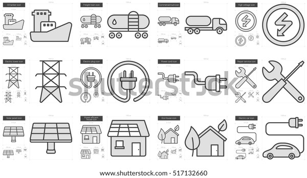 Ecology vector line icon set isolated on\
white background. Ecology line icon set for infographic, website or\
app. Scalable icon designed on a grid\
system.