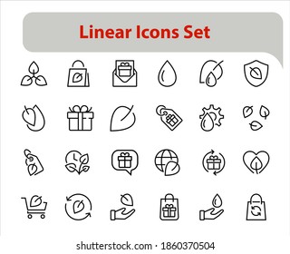 ECOLOGY Vector Line Icons Set, contains icons such as photosynthesis, environmental protection, eco-friendly packaging, growth time, editable stroke, Keep Ecology.