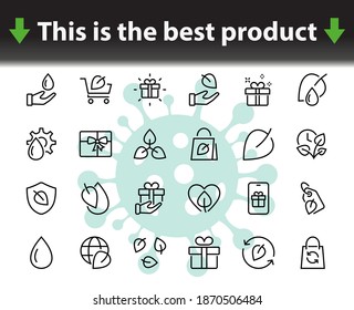ECOLOGY Vector Line Icons Set, contains icons such as photosynthesis, environmental protection, eco-friendly packaging, growth time, editable stroke, Keep Ecology.