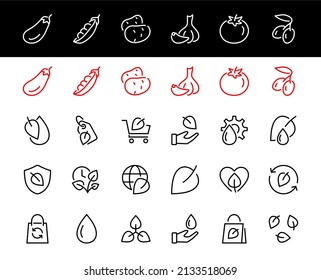 ECOLOGY Vector Line Icons Set, contains icons such as photosynthesis, environmental protection, eco-friendly packaging, growth time, editable stroke, Keep Ecology.