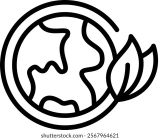 Ecology Vector Lineal Icon On White Background.