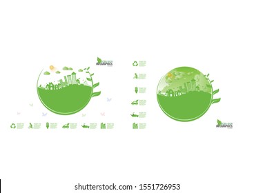 Ecology vector logo design .