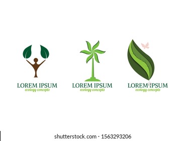 Ecology vector logo design .