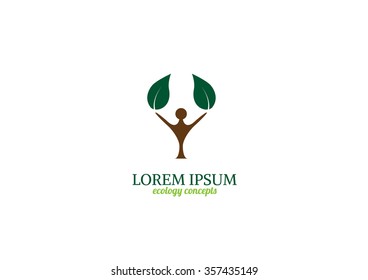 Ecology vector logo design.