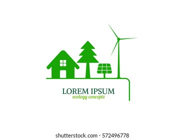 Ecology vector logo design.