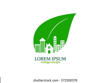 Ecology vector logo design.