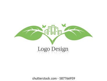 Ecology vector logo design.
