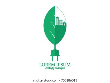 Ecology vector logo design.