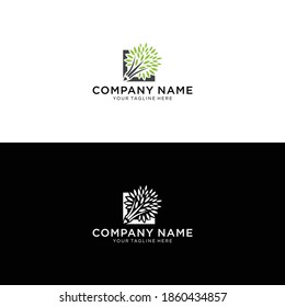 ecology vector logo design template. pencil or nature icon.