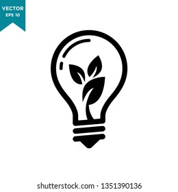 ecology vector logo template, bulb lamp icon 