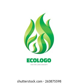 Ecology - vector logo template concept illustration. Green leaves sign. Nature icon. Design element. 
