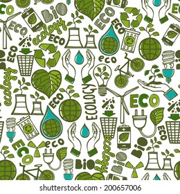 Ecology and waste global conservation colored seamless pattern vector illustration