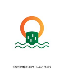 ecology waste icon design with creative modern concept and simple logo creative shape style design vector eps 10