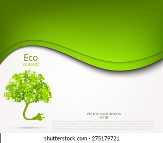 Ecology and waste plug symbol with eco friendly tag. Environmentally friendly world. Vector illustration of ecology the concept of infographics modern design. the icon and sign. ecological concepts