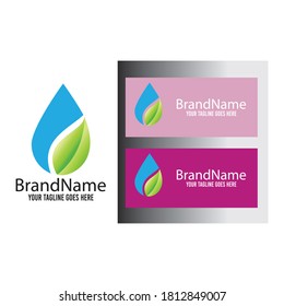 ecology water leaf nature concept logo icon vector template.