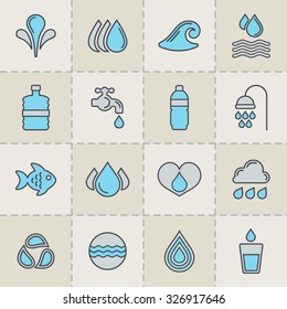 Ecology water vector set