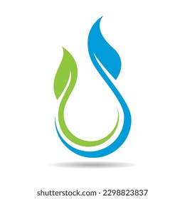 ecology waterdrop logo vector icon illustration design 