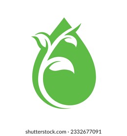 ecology waterdrop logo vector icon illustration design 