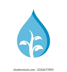 ecology waterdrop logo vector icon illustration design 