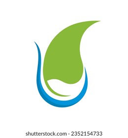 ecology waterdrop logo vector icon illustration design 