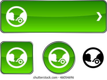 Ecology  web buttons. Vector illustration.