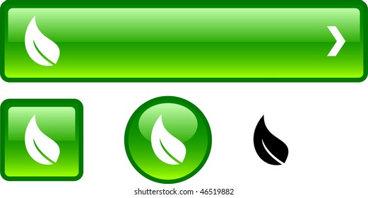 Ecology  web buttons. Vector illustration.