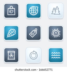 Ecology web icon set 3, square buttons
