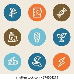 Web-Icon-Set 5 für die Ökologie, Farbkreisknöpfe