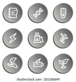 Ecology web icon set 5, grey stickers set