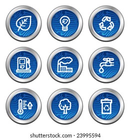 Ecology web icons, blue electronics buttons series