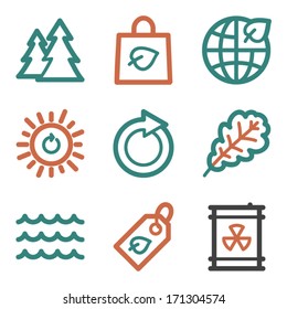 Ecology web icons, contour series