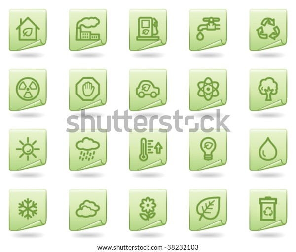 Ecology web icons, green\
document series