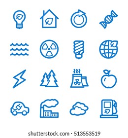 Ökologische Web-Symbole.  Grüne Technologie, Symbol für Umweltschutz und Recycling, Vektorzeichen