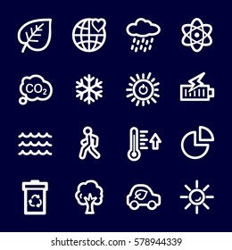 Ecology web icons.  Green technology, environment protection and recycling symbol, vector signs