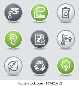 Ecology web icons set 1, circle buttons