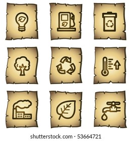 Ecology web icons set 1, papyrus series