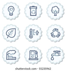 Ecology web icons set 1, white buttons