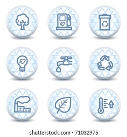 Ecology web icons set 1, glossy circle buttons