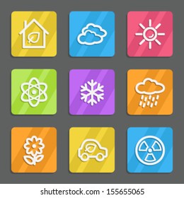 Ecología de iconos web conjunto 2, colores de botones planos
