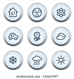 Ecology web icons set 2, stripped light blue circle buttons