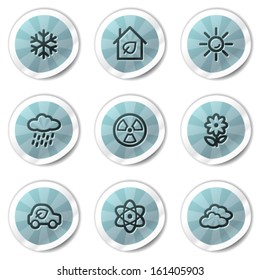 Ecology web icons set 2, blue shine stickers series