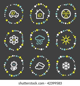 Ecología iconos web conjunto 2, números de colores serie