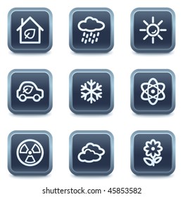 Ecology web icons set 2, mineral square buttons series
