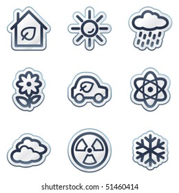 Ecology web icons set 2, deep blue contour sticker series