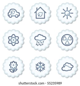 Ecology web icons set 2, white buttons