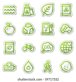 Ecology web icons set 2, green sticker series