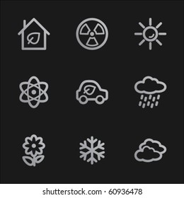 Ecology web icons set 2, grey mobile style